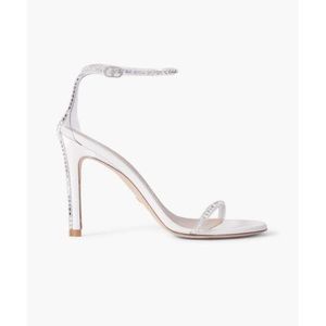 White Stuart Weitzman Nudistglam Crystal-embellished Sandals